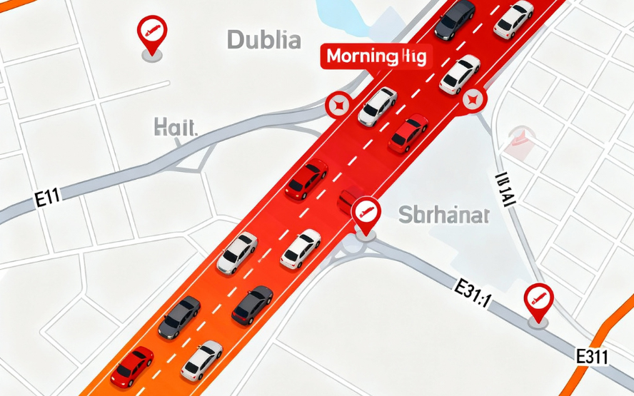 Dubai Sharjah traffic congestion
