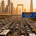 Dubai World Trade Centre traffic delays September 2025