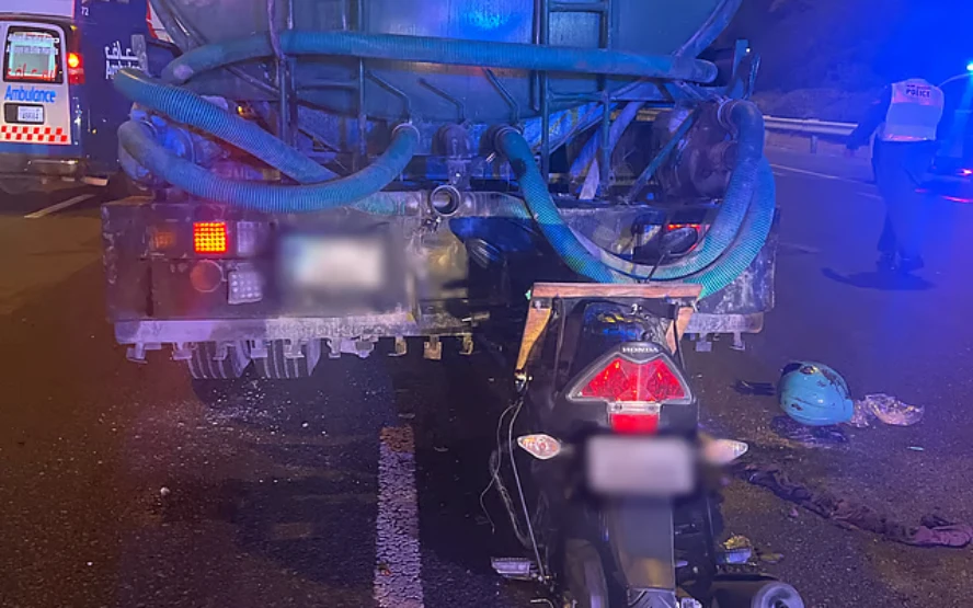 Motorcyclist crash Sheikh Mohammed bin Zayed Road Dubai