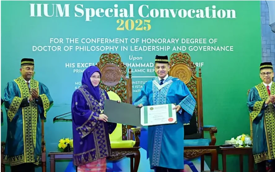 Shehbaz Sharif Awarded Honorary PhD in Leadership