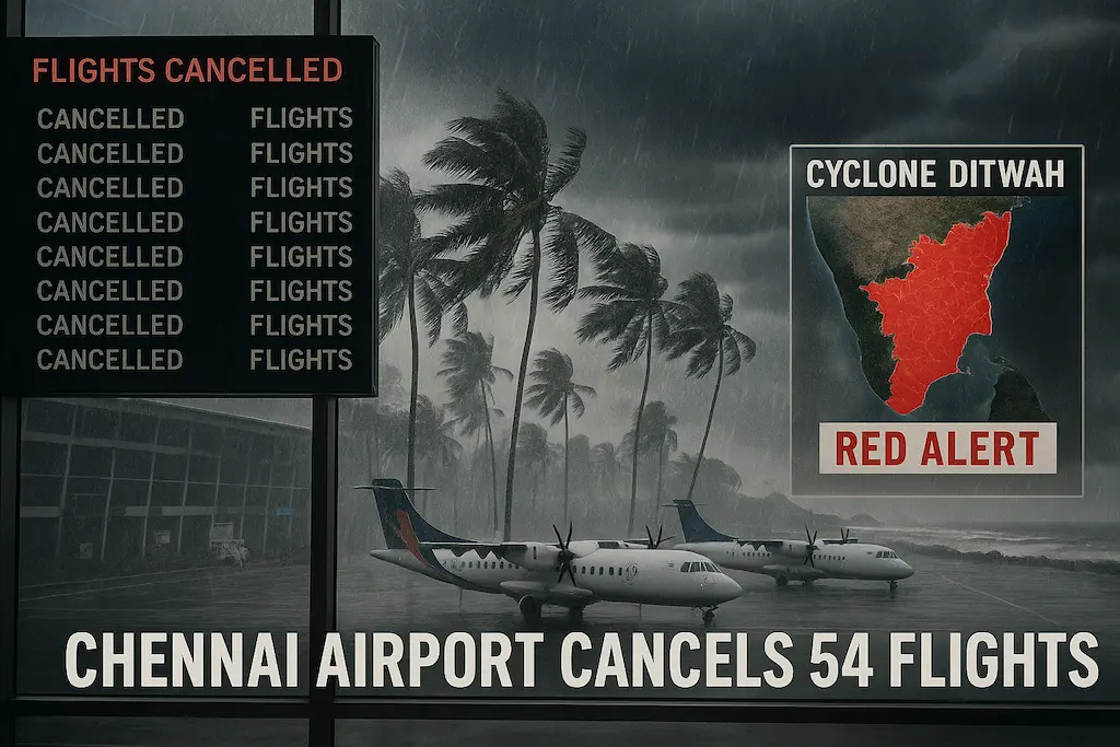 Chennai airport cancels 54 flights