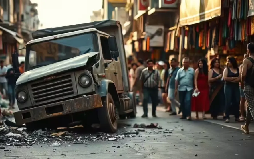 South Korea market truck crash kills 2 and injures 18