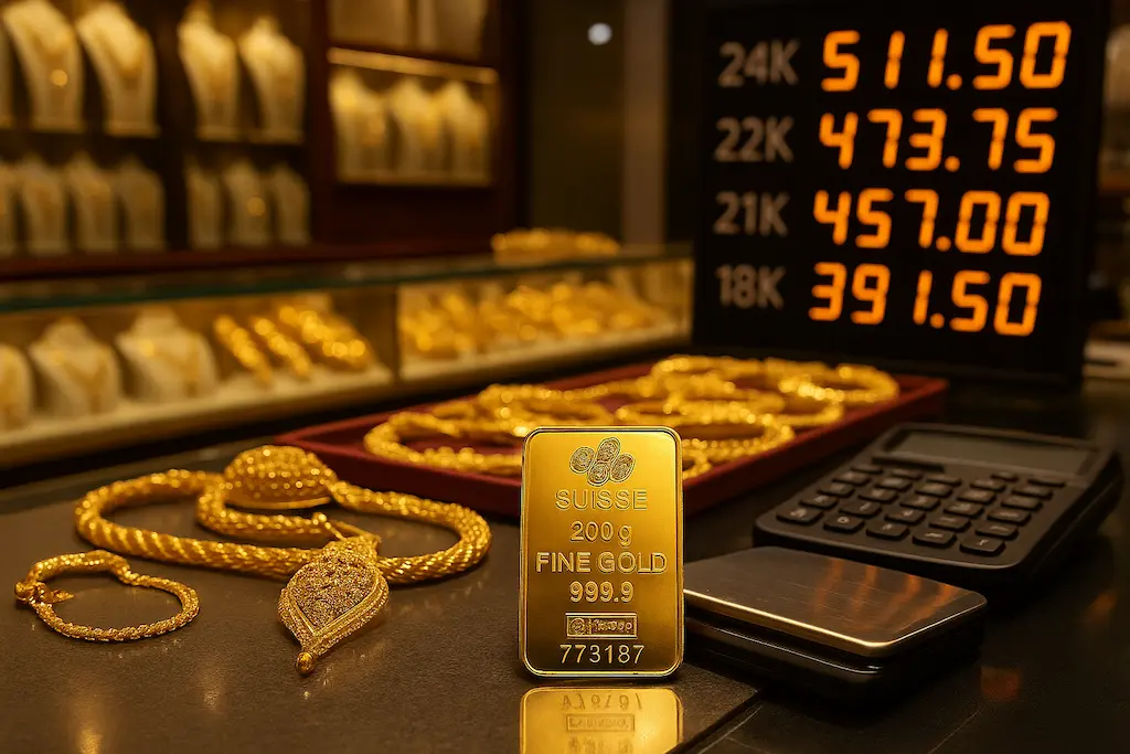 Dubai 24K gold price above Dh510