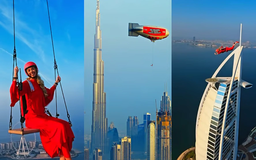 Dubai Airship Swing Stunt