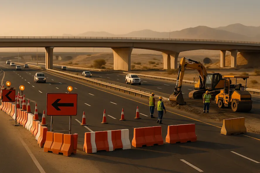 Emirates Road slip road closure