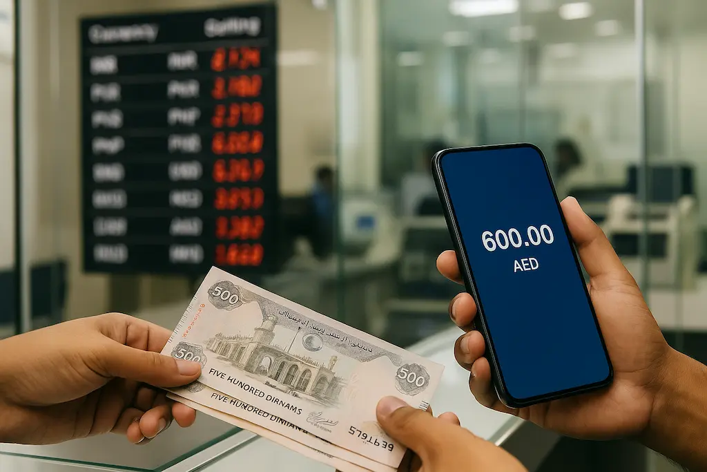 rupee and peso dip remittance boost for UAE expats with AED to INR and AED to PHP rates